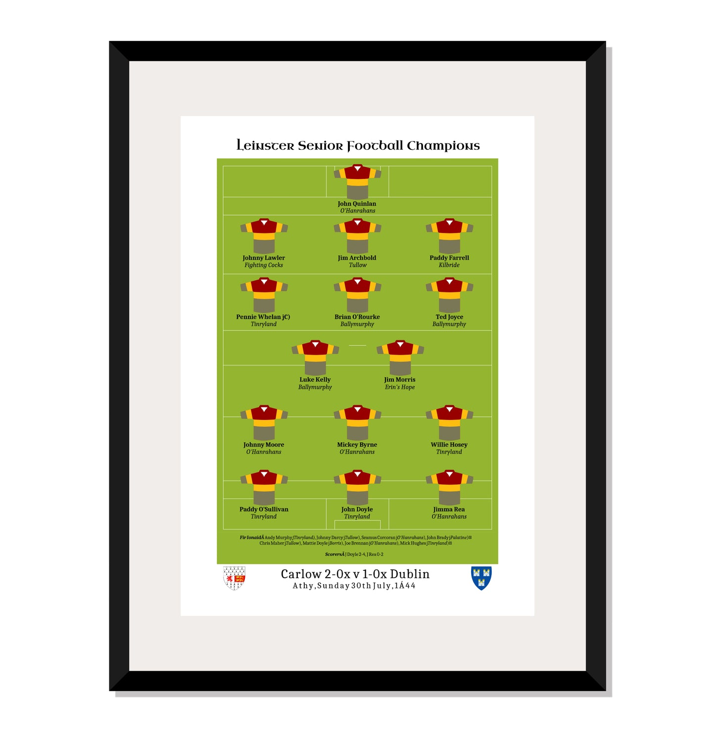 Carlow 1944 Leinster Champions