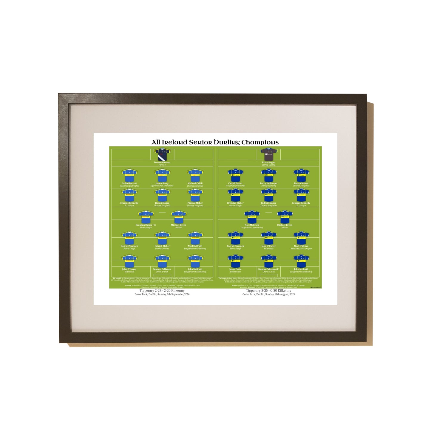 Tipperary 2016 & 2019 All Ireland Champions Double